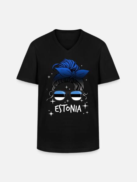 Estonia - Men's V-Neck T-Shirt - black
