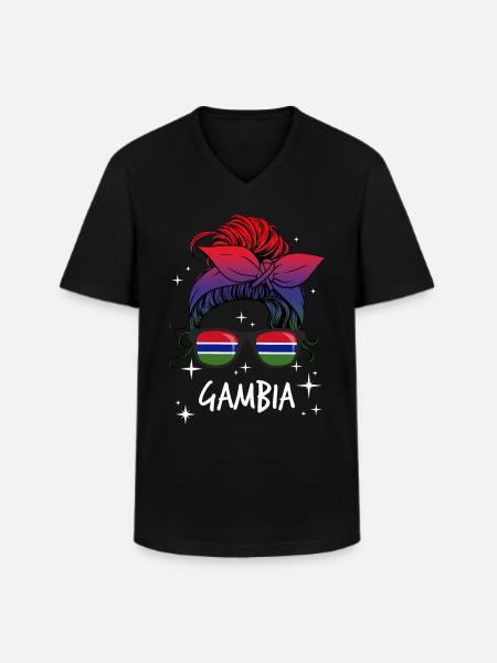 Gambia - Men's V-Neck T-Shirt - black