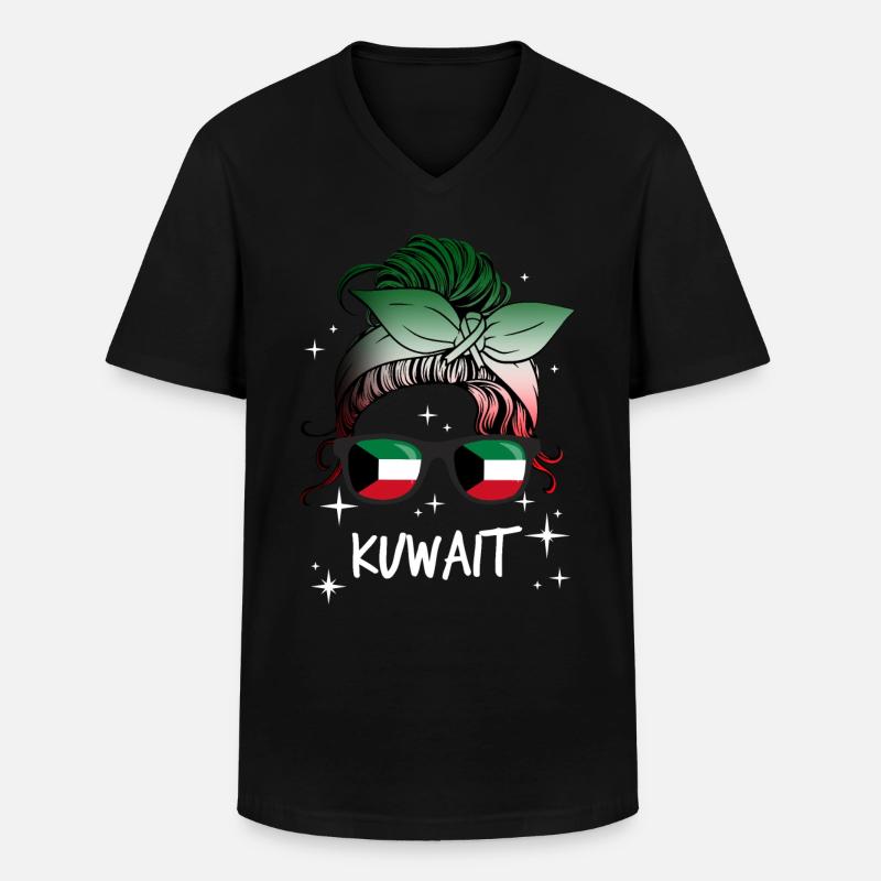 Kuwait - Männer-T-Shirt mit V-Ausschnitt - Schwarz