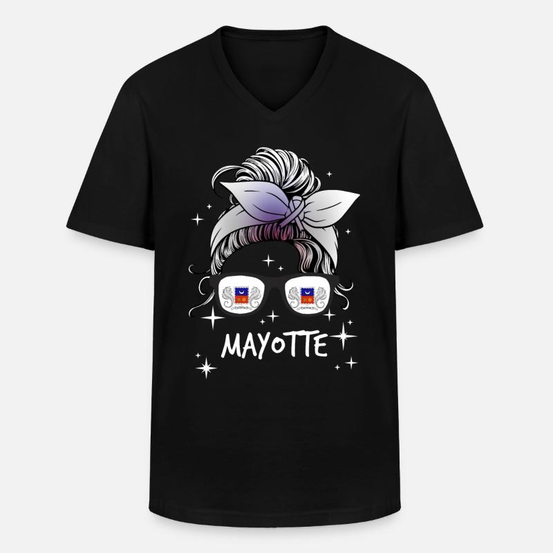 Mayotte - Männer-T-Shirt mit V-Ausschnitt - Schwarz
