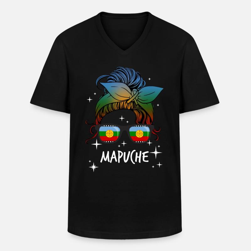 Mapuche - Männer-T-Shirt mit V-Ausschnitt - Schwarz