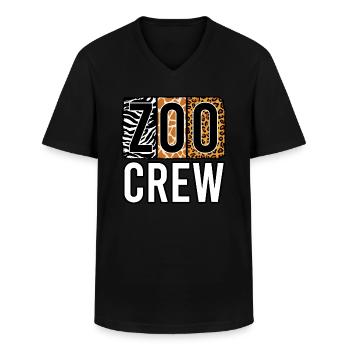 Zoo crew - Men's V-Neck T-Shirt - black - Front - AI Model Male 178 dark (178cm)