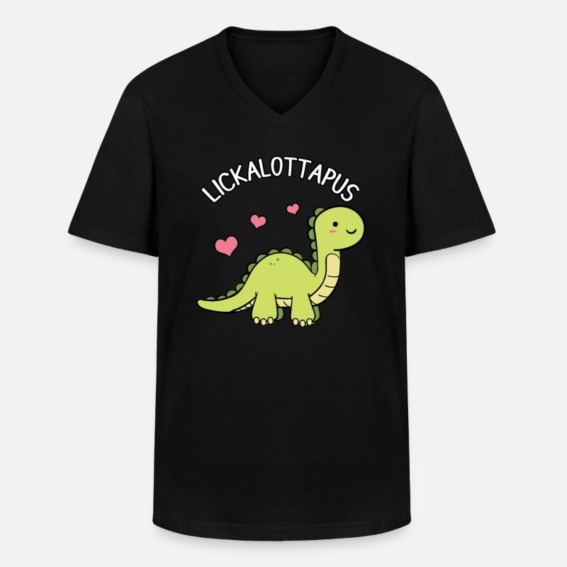 Lickalottapus - Männer-T-Shirt mit V-Ausschnitt - Schwarz
