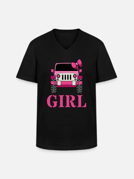 Off Road Girl - Men's V-Neck T-Shirt - black