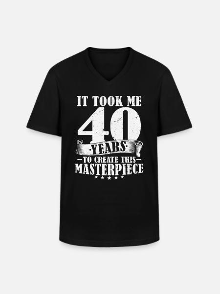 40 års fødselsdag siger 40 års fødselsdagsgave - Klassisk herre T-shirt med V-udskæring - sort