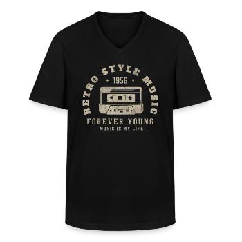 Retro 1956 Geburtstagsgeschenk 1956 Jahrgang 1956 - Männer-T-Shirt mit V-Ausschnitt - Schwarz - Vorne - AI Model Male 178 dark (178cm)