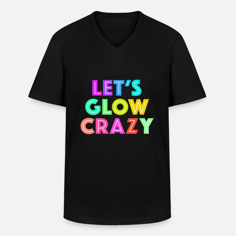 Let's Glow Crazy - Männer-T-Shirt mit V-Ausschnitt - Schwarz