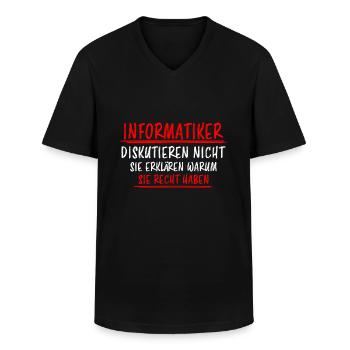 Informatiker Lustig Spruch Programmierer Geschenk - Männer-T-Shirt mit V-Ausschnitt - Schwarz - Vorne - AI Model Male 178 dark (178cm)