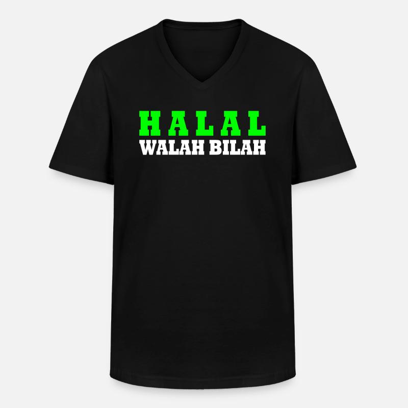 Halal - Männer-T-Shirt mit V-Ausschnitt - Schwarz