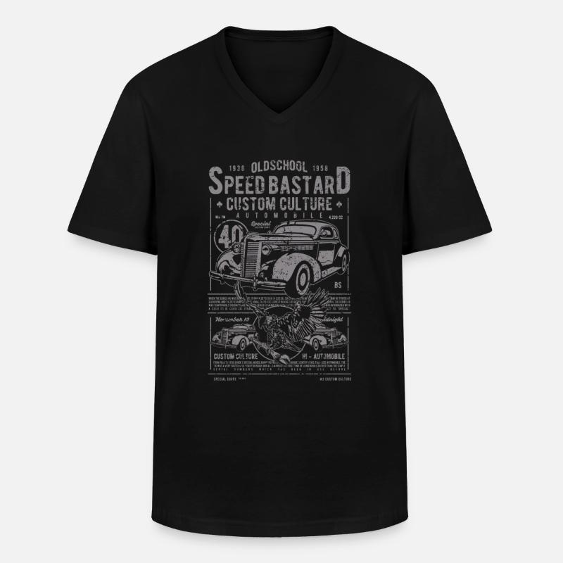 Oldtimer Old School Auto Automobil - Männer-T-Shirt mit V-Ausschnitt - Schwarz