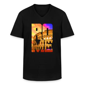 Rom Kolosseum - Männer-T-Shirt mit V-Ausschnitt - Schwarz - Vorne - AI Model Male 178 dark (178cm)
