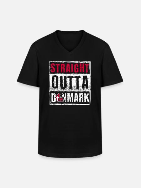 Straight Outta Denmark - Männer-T-Shirt mit V-Ausschnitt - Schwarz