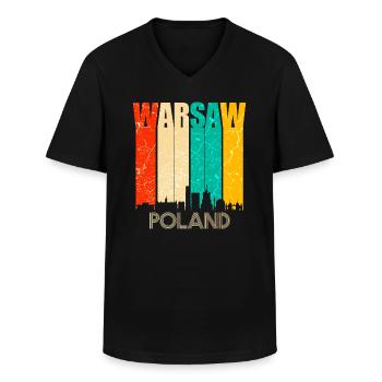 Warschau - Männer-T-Shirt mit V-Ausschnitt - Schwarz - Vorne - AI Model Male 178 dark (178cm)