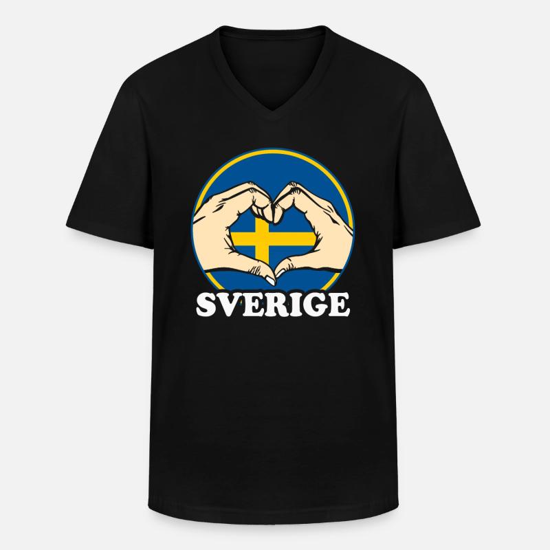 Schweden - Männer-T-Shirt mit V-Ausschnitt - Schwarz