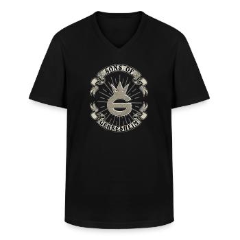 Sons of Gerresheim - Männer-T-Shirt mit V-Ausschnitt - Schwarz - Vorne - AI Model Male 178 dark (178cm)