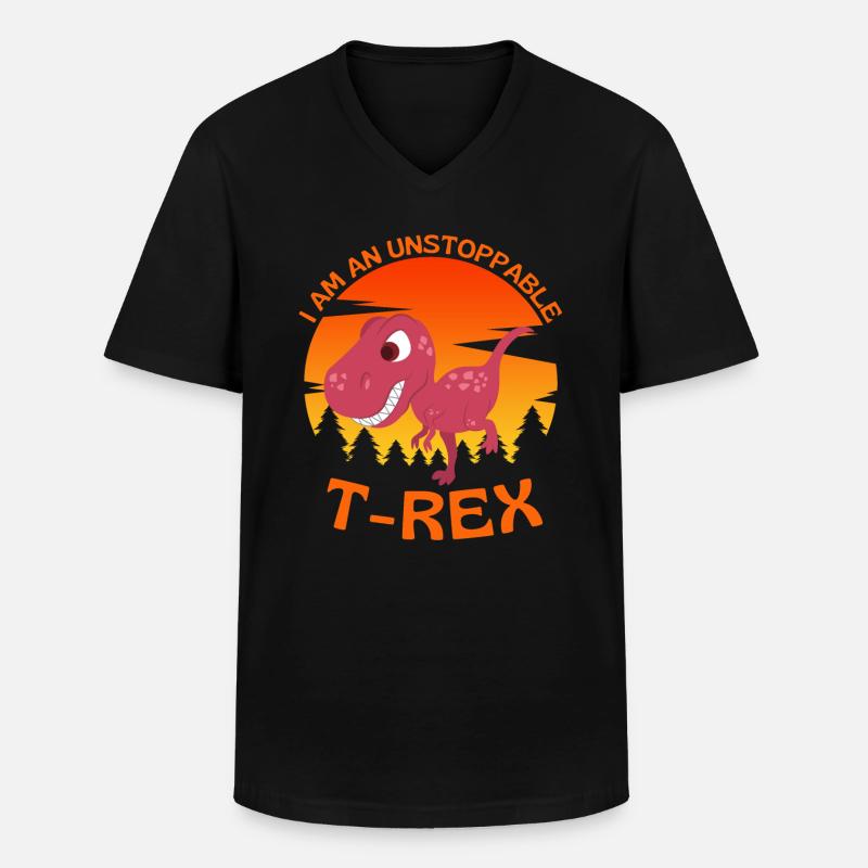 Ich bin ein unaufhaltsamer T-Rex - Männer-T-Shirt mit V-Ausschnitt - Schwarz
