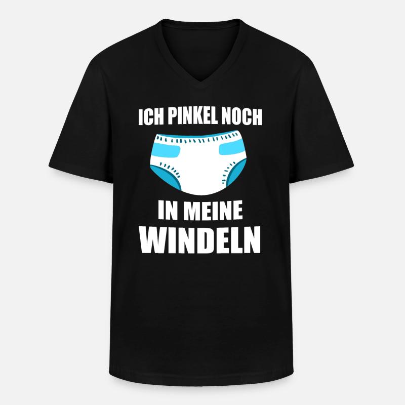 ABDL Windel Diaper Geschenk - Männer-T-Shirt mit V-Ausschnitt - Schwarz