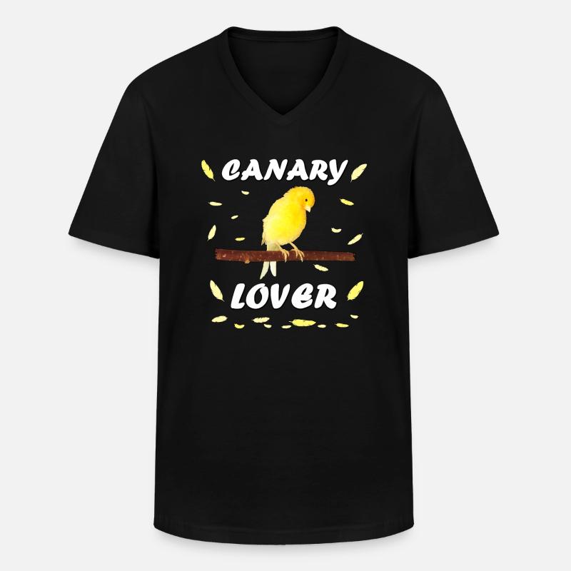 uccello amico canarino giallo con piume - Maglietta da uomo classica con scollo a V - nero