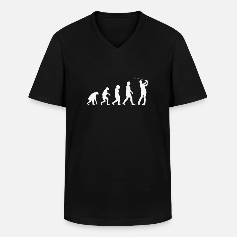 Golfer Evolution - Männer-T-Shirt mit V-Ausschnitt - Schwarz