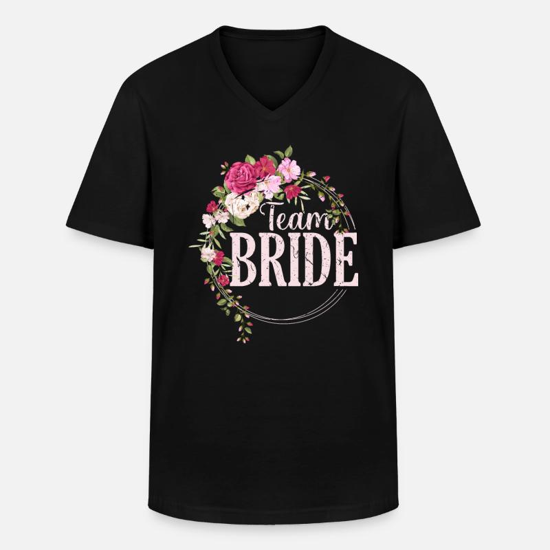 Team Bride - Männer-T-Shirt mit V-Ausschnitt - Schwarz