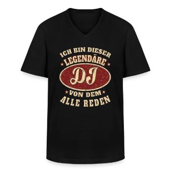 DJ ich bin dieser legendäre DJ - Männer-T-Shirt mit V-Ausschnitt - Schwarz - Vorne - AI Model Male 178 dark (178cm)