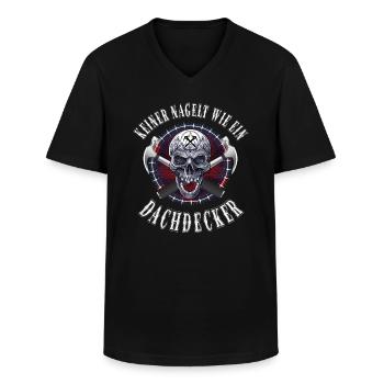Dachdecker keiner nagelt wie ein Dachdecker - Männer-T-Shirt mit V-Ausschnitt - Schwarz - Vorne - AI Model Male 178 dark (178cm)