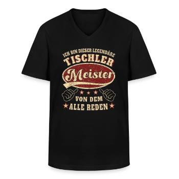 Tischler Meister Ich bin dieser legendäre - Männer-T-Shirt mit V-Ausschnitt - Schwarz - Vorne - AI Model Male 178 dark (178cm)