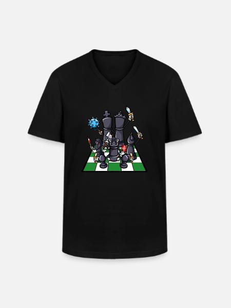Échiquier Pièces d’échecs Combattant Échecs - T-shirt col V Homme - noir