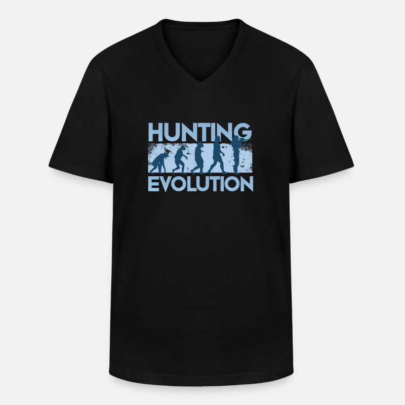 Jägerin Evolution - Männer-T-Shirt mit V-Ausschnitt - Schwarz