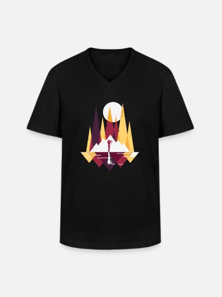 Hunter, wonderful nature - Men's V-Neck T-Shirt - black