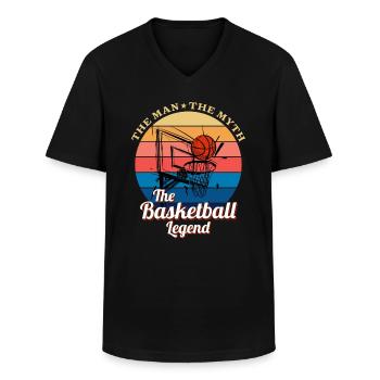 The Basketball Legend Summer Design - Men's V-Neck T-Shirt - black - Front - AI Model Male 178 dark (178cm)