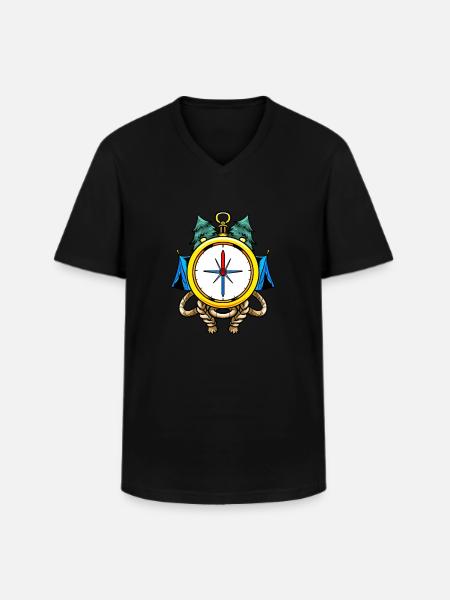 Compass Camp Campsite Camper Camping - Men's V-Neck T-Shirt - black