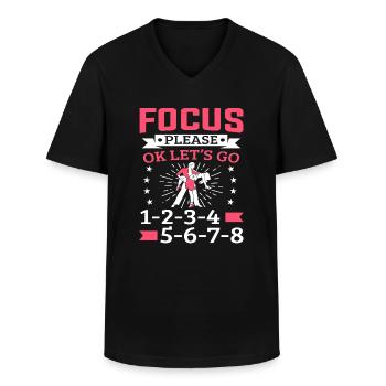 Salsa Tänzer Fokus bitte ok Let's Go Salsa - Männer-T-Shirt mit V-Ausschnitt - Schwarz - Vorne - AI Model Male 178 dark (178cm)