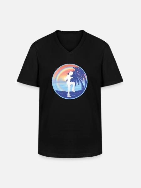 Rope Jumping Rope Jumping Woman - Men's V-Neck T-Shirt - black