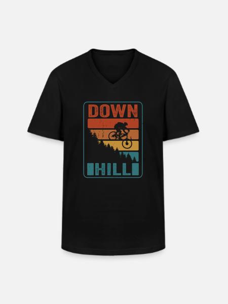 VTT VTT Descente - T-shirt col V Homme - noir