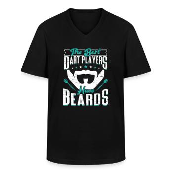 Beste Dartspieler haben Bärte Darts - Männer-T-Shirt mit V-Ausschnitt - Schwarz - Vorne - AI Model Male 178 dark (178cm)