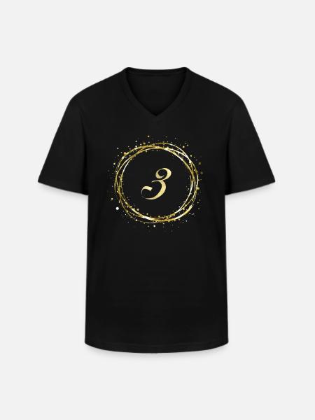 3 - Men's V-Neck T-Shirt - black
