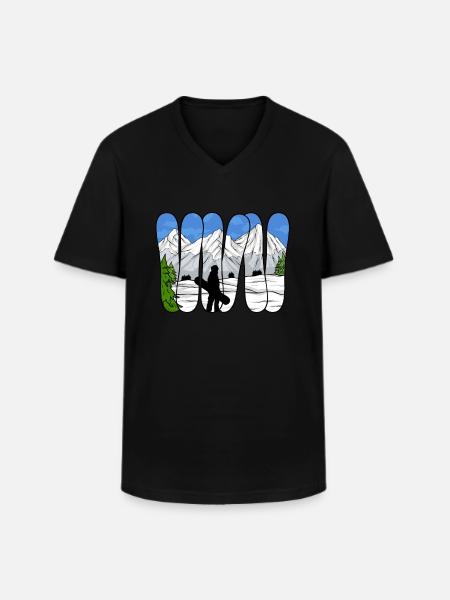 Snowboarding Snowboard Snowboarder - Men's V-Neck T-Shirt - black