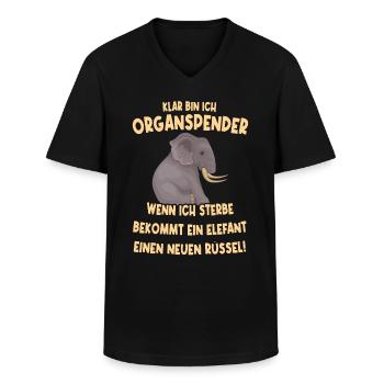 Organspender Rüssel Elefanten Ironie Tierschutz - Männer-T-Shirt mit V-Ausschnitt - Schwarz - Vorne - AI Model Male 178 dark (178cm)