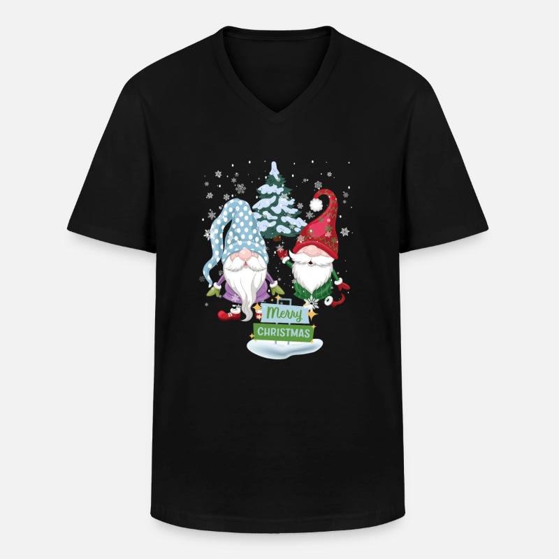 Weihnachts Wichtel - Männer-T-Shirt mit V-Ausschnitt - Schwarz