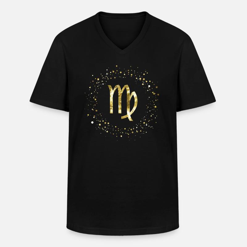 Jungfrau Sternzeichen - Männer-T-Shirt mit V-Ausschnitt - Schwarz