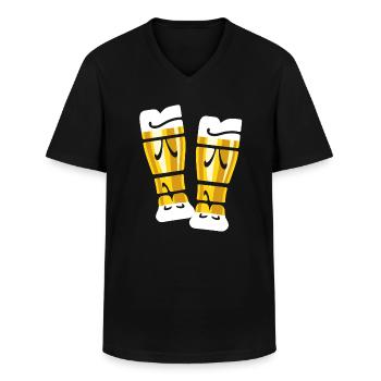 Durst - Bier trinken - Weizenbier - anstoßen - Männer-T-Shirt mit V-Ausschnitt - Schwarz - Vorne - AI Model Male 178 dark (178cm)