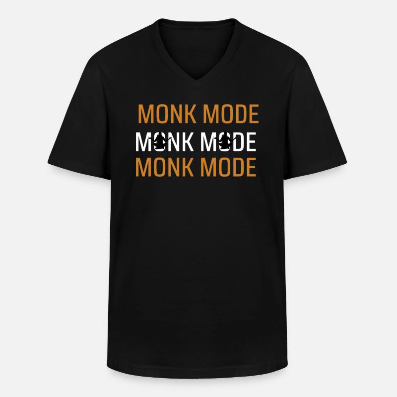 Mönch Meditationsmodus - Männer-T-Shirt mit V-Ausschnitt - Schwarz