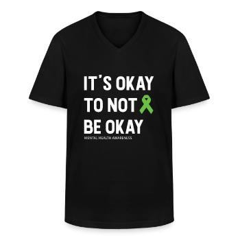 Bewusstsein für psychische Gesundheit bei Depressionen - Männer-T-Shirt mit V-Ausschnitt - Schwarz - Vorne - AI Model Male 178 dark (178cm)
