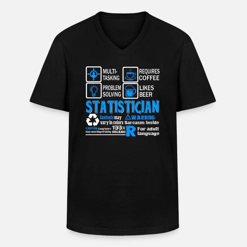 Statistician Statistician Problem Solving - Men's V-Neck T-Shirt - black