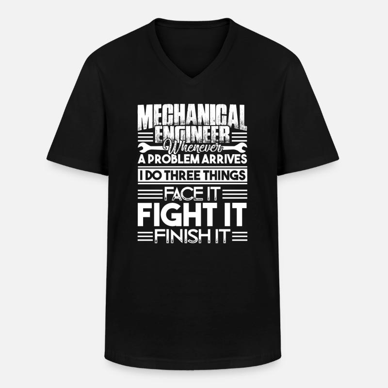 Mechanical Engineer Solves Problem - Men's V-Neck T-Shirt - black