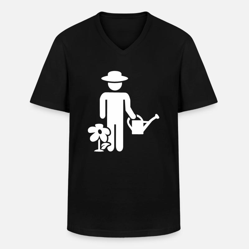 Gärtner-Gießkanne - Männer-T-Shirt mit V-Ausschnitt - Schwarz