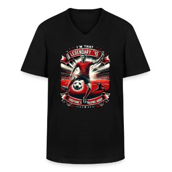 Légendaire des années 1945 Vintage Football cadeau - T-shirt col V Homme - noir - Devant - AI Model Male 178 dark (178cm)