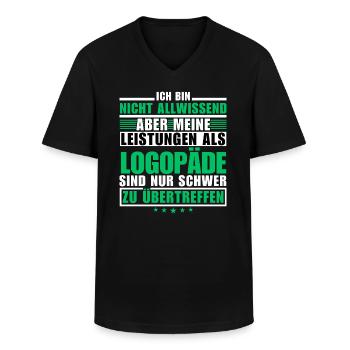 Unübertroffene Leistung als Logopäde - Männer-T-Shirt mit V-Ausschnitt - Schwarz - Vorne - AI Model Male 178 dark (178cm)