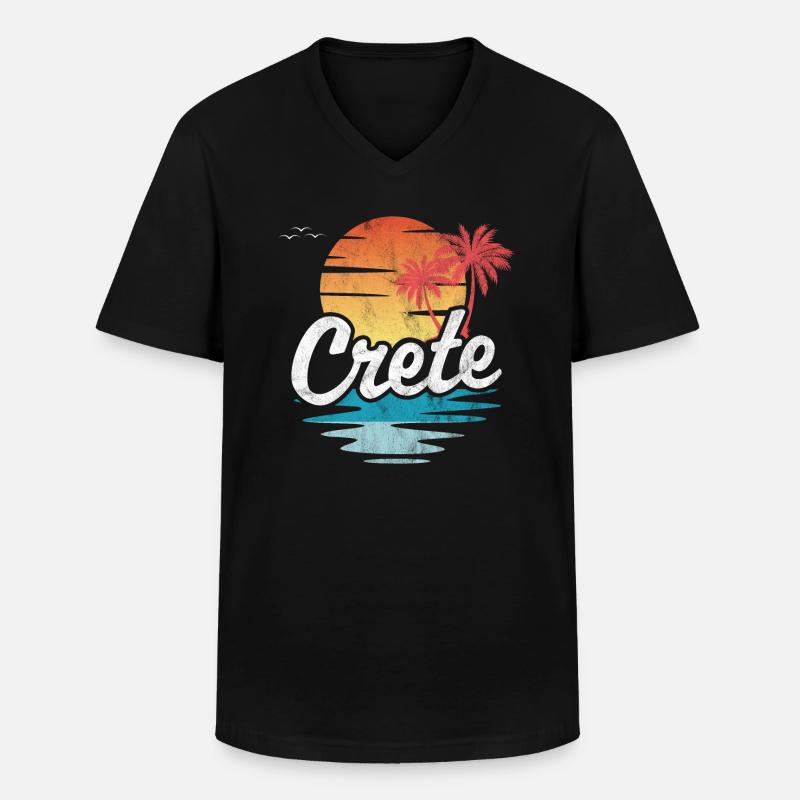 Kreta - Männer-T-Shirt mit V-Ausschnitt - Schwarz